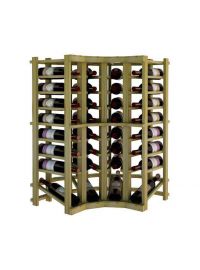 3 Ft. -  Individual Bottle Wine Rack - Curved Corner Top Stack with Lower Display