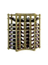 3 Ft. -  Individual Bottle Wine Rack - Curved Corner with Display