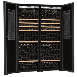 Transtherm Double Ermitage Wine Cabinet Solid Door Black NEW #7729