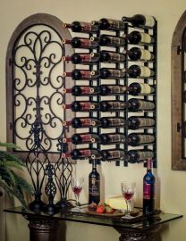 Ultra - 4 ft Wall Rails Metal Wine Rack (12 Bottles)