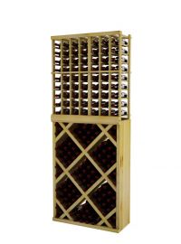 7 Ft. -  Individual Bottle Wine Rack with Diamond Bin with Face Trim
