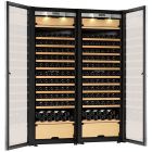 Transtherm Double Castel Wine Cabinet Glass Door Brushed Aluminum Fully Shelved NEW #17051