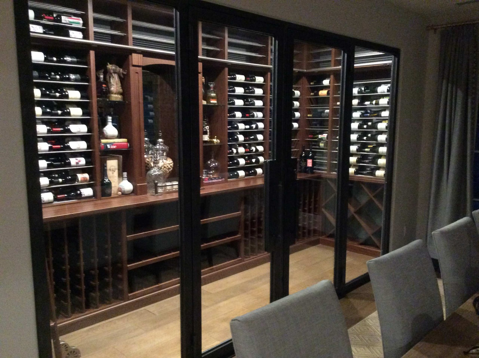 All-Glass Contemporary Wine Cellar Orange County, California