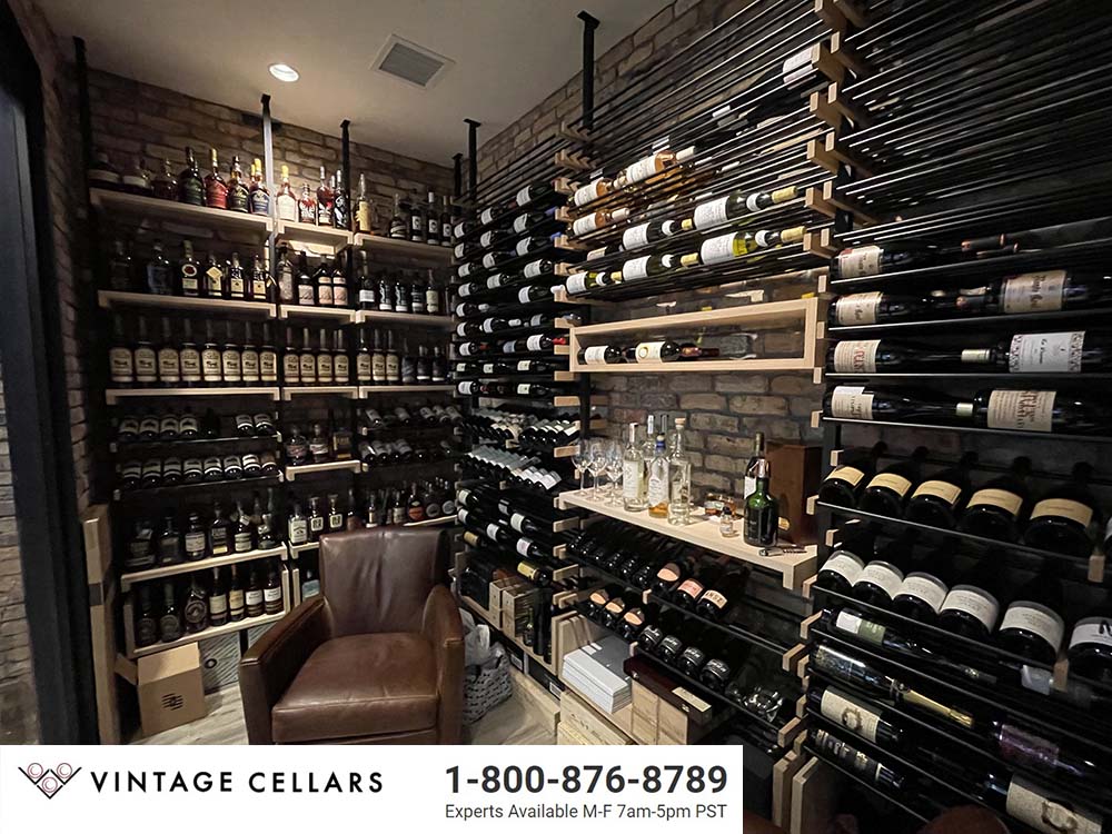 modern and vintage wine cellar
