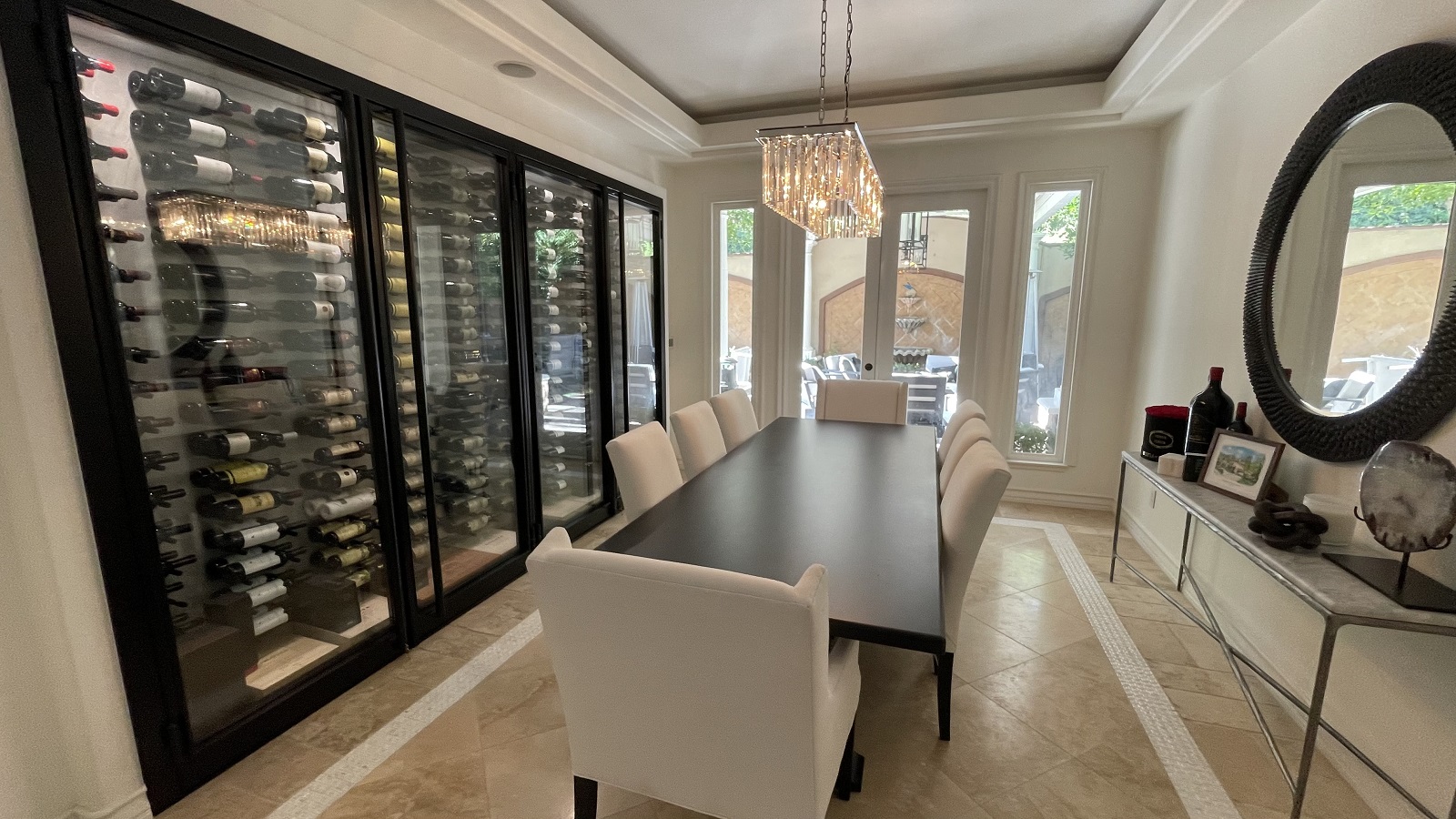 contemporary-home-dining-room-wine-cellar