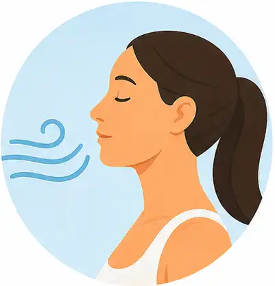 Calmer breathing pattern