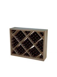Designer Series Wine Rack- Diamond Bin below Archway w/ Perimeter Trim (Solid Material)