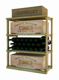Designer Series Wine Rack - Rectangular Bin / Wood Case Storage for below tabletop