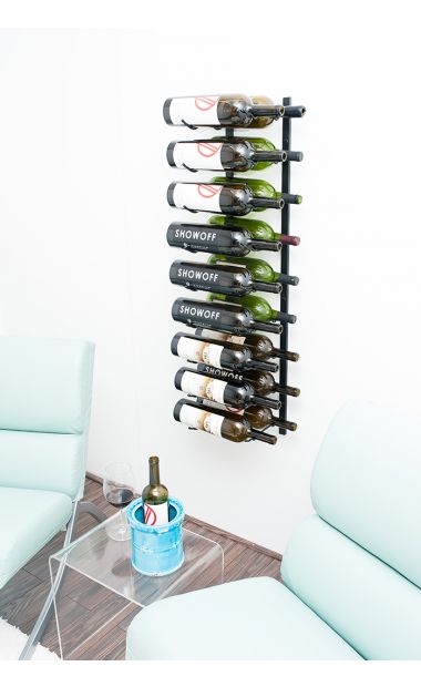 Brushed Nickel Finish 12 Bottle VintageView® Metal Wall Mounting Wine Rack 