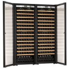 Transtherm Double Ermitage Wine Cabinet Glass Door Brushed Aluminum Fully Shelved NEW #17047