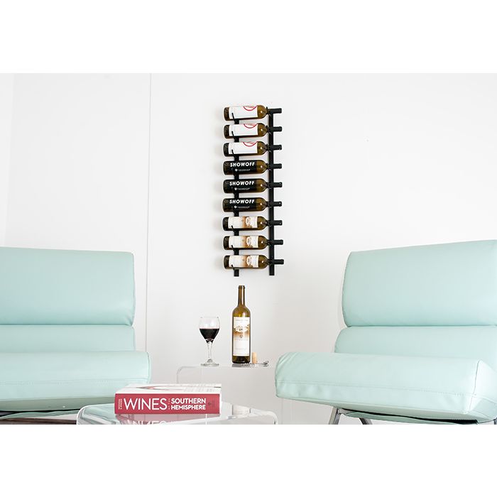 Stylish Modern Wine Storage with Label Forward Design Chrome Plated 27 Bottle Metal Wall Mounted Wine Rack Vintage View Wall Series 