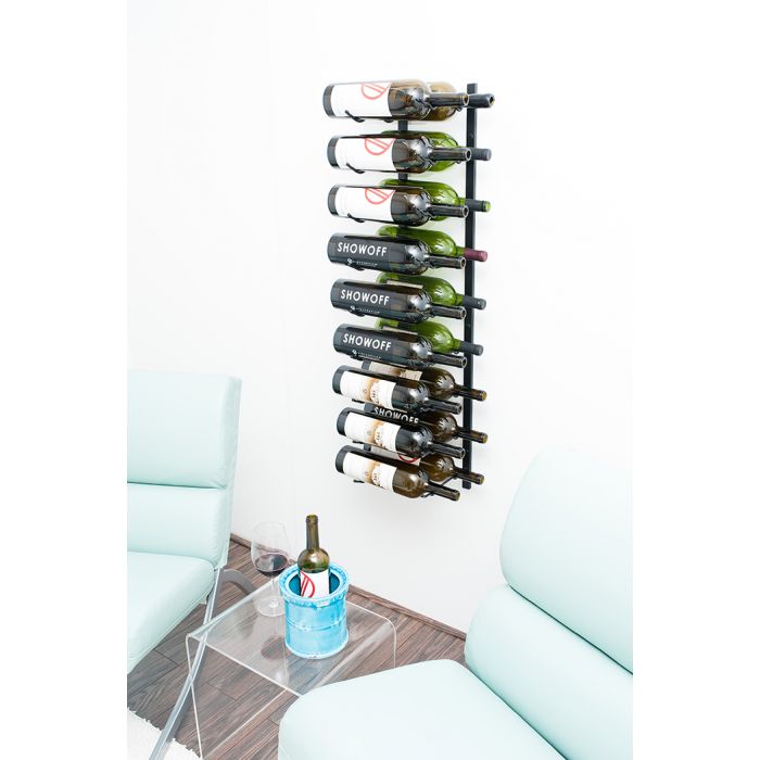 VintageView 9 Bottle Wall-Mounted Wine Rack for Magnum and Champagne Bottles Brushed Nickel MAG1 