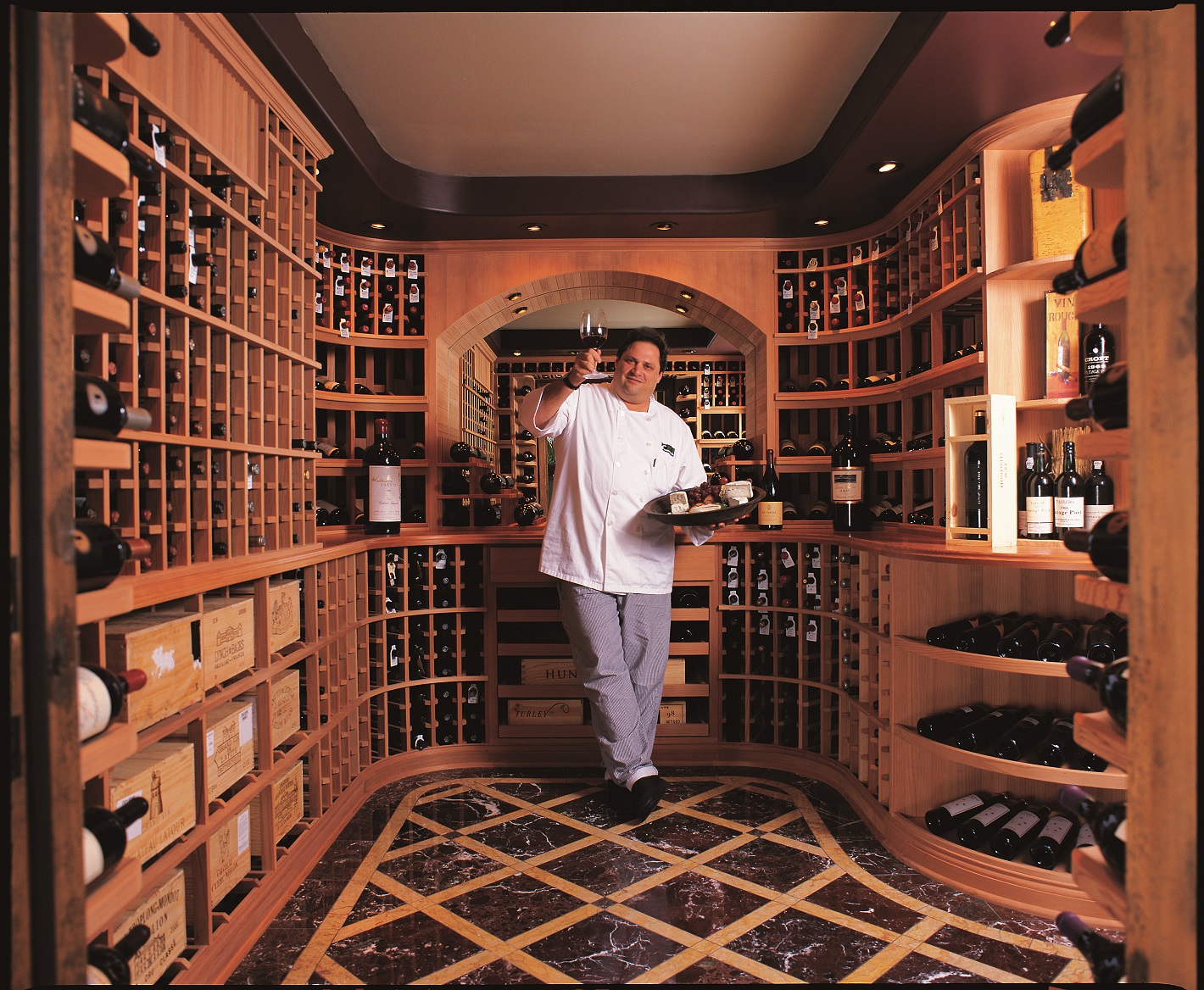 Del Mar Traditional Custom Wine Cellar for Chef Jeffrey Strauss of Pamplemousse Grille