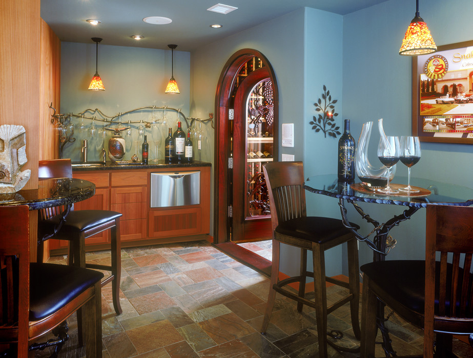 Multiple rooms custom wine cellar with separate wine tasting room