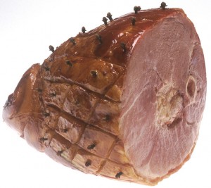 An Easter ham perfect with a glass of wine.